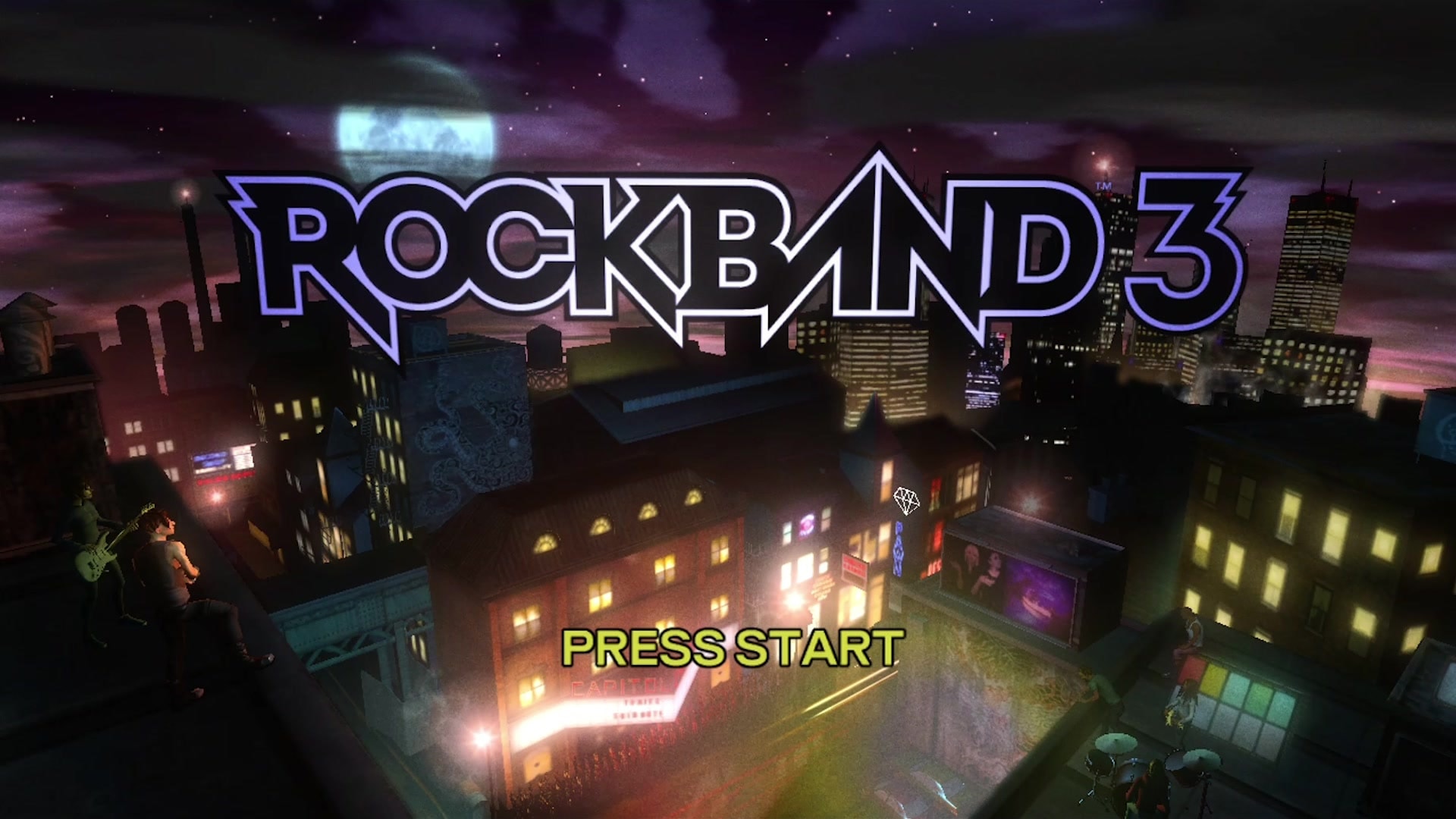 Rock Band 3 Wireless Keyboard title screen for Xbox 360